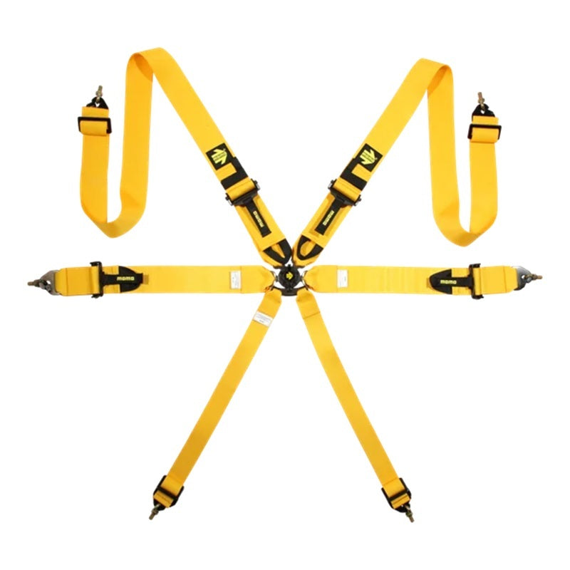 Momo Automotive Accessories MOMM060303YL Corsa Harness 6 Point 3x3x2 Yellow Clip in Cam