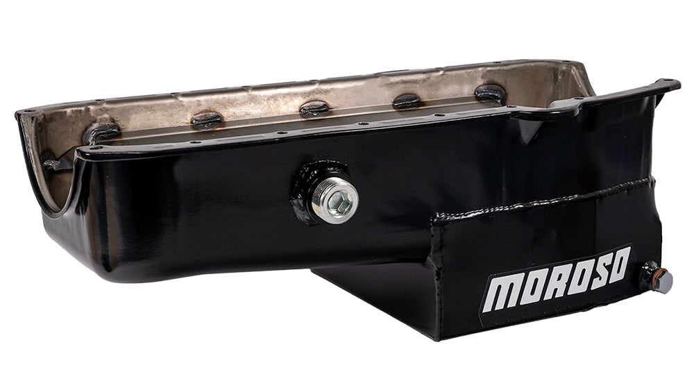 Moroso MOR21322 SBC C/T Oil Pan - 7qt. LH Dipstick w/Ins. Bung