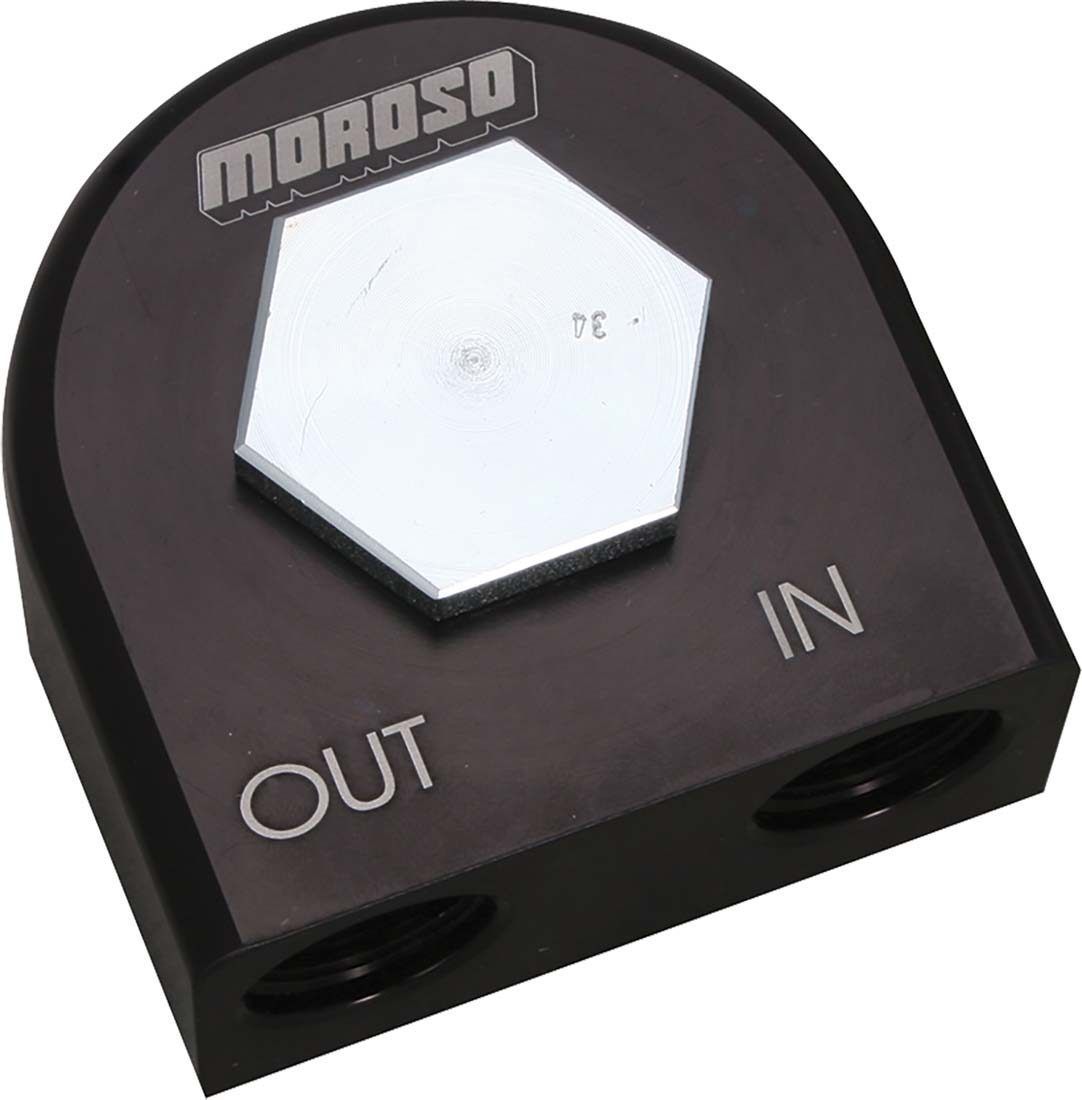 Moroso MOR23703 Oil Filter Adapter 90-Deg Remote 13/16-16