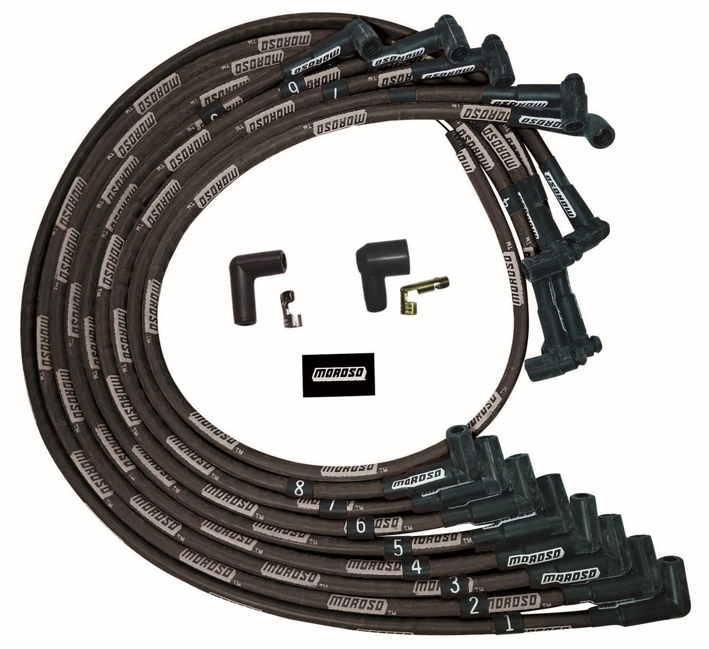 Moroso MOR51528 Ultra Plug Wire Set SBC Under V/C Black