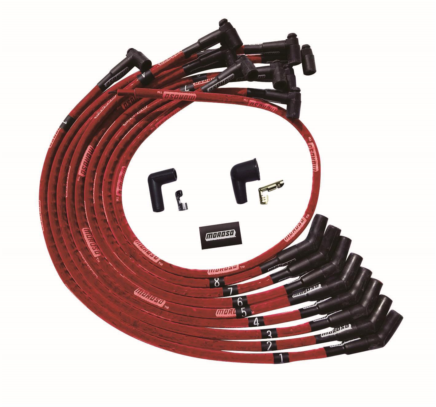 Moroso MOR52542 Ultra Plug Wire Set BBC Over V/C Red