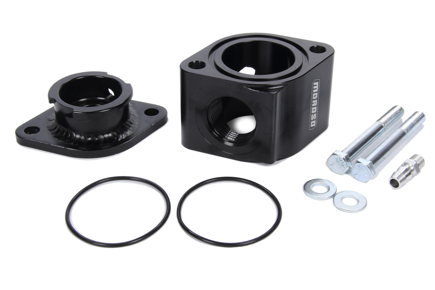 Moroso MOR63424 Manifold Filler Neck Kit - Billet Alum. Black
