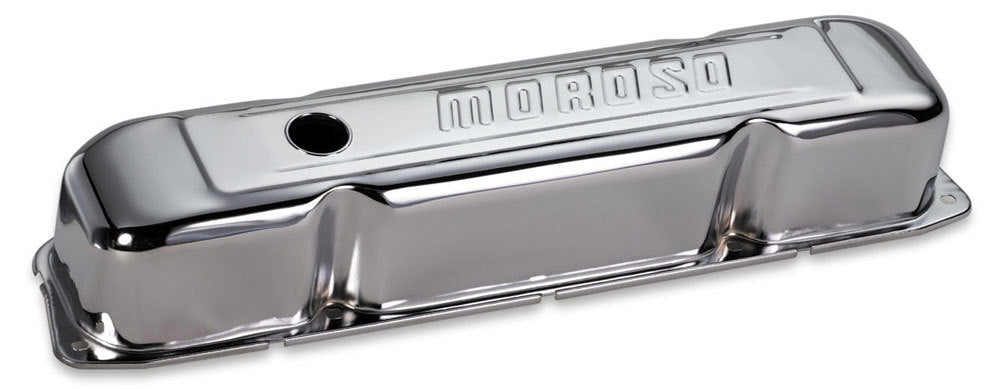 Moroso MOR68181 Chrome B/E Valve Covers BBM Tall w/Baffle