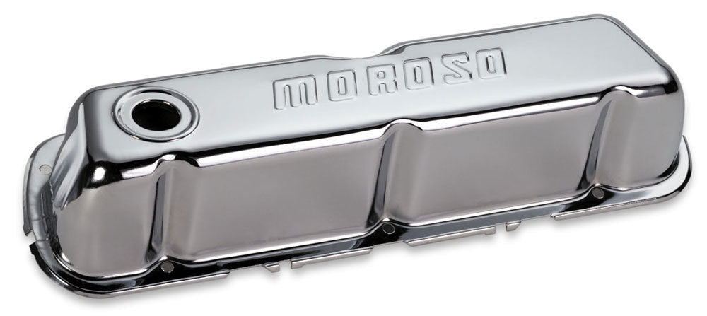 Moroso MOR68201 Chrome B/E Valve Covers SBF Tall w/Baffle