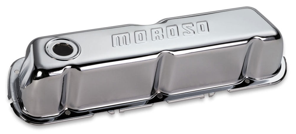 Moroso MOR68202 Chrome B/E Valve Covers SBF Tall w/o Baffle