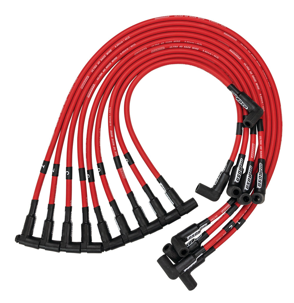Moroso MOR73699 Ultra 40 Plug Wire Set SBC Sprint Car Red