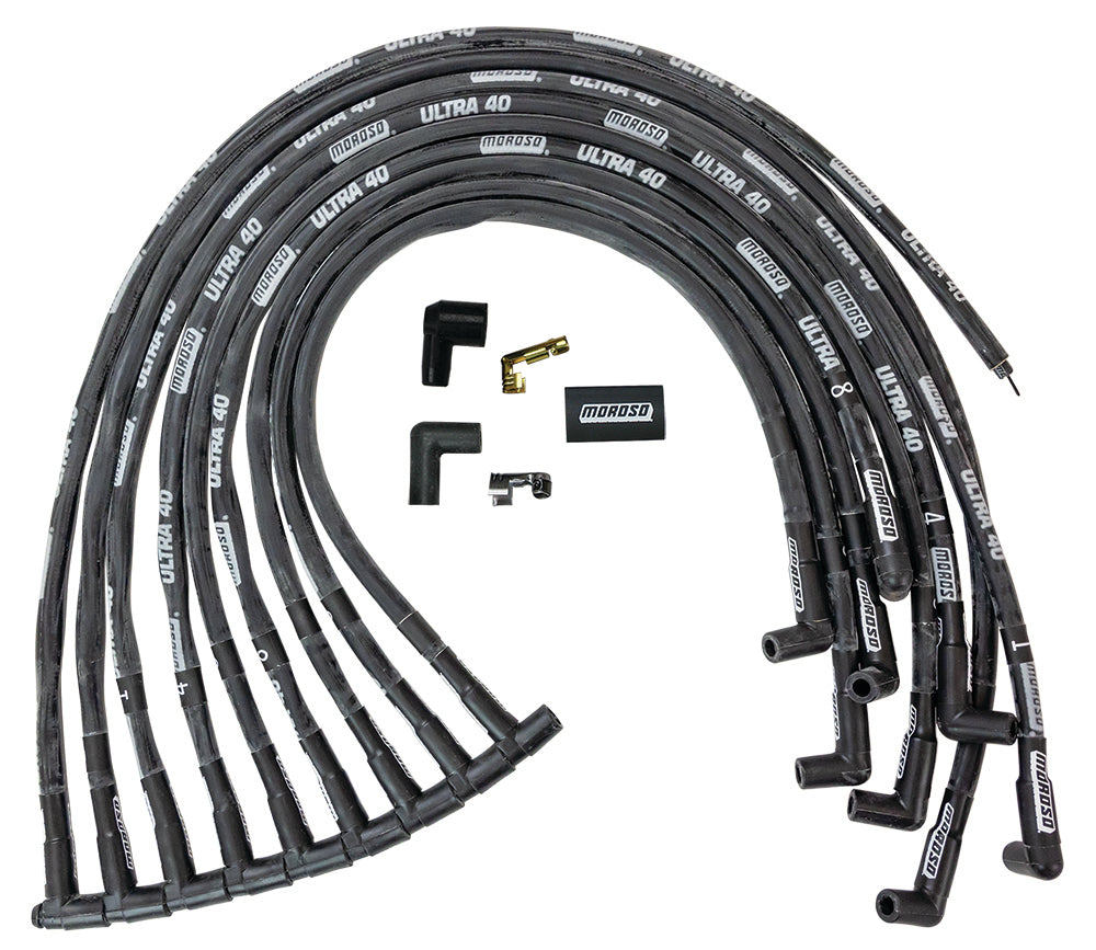 Moroso MOR73820 Ultra 40 Plug Wire Set - Black