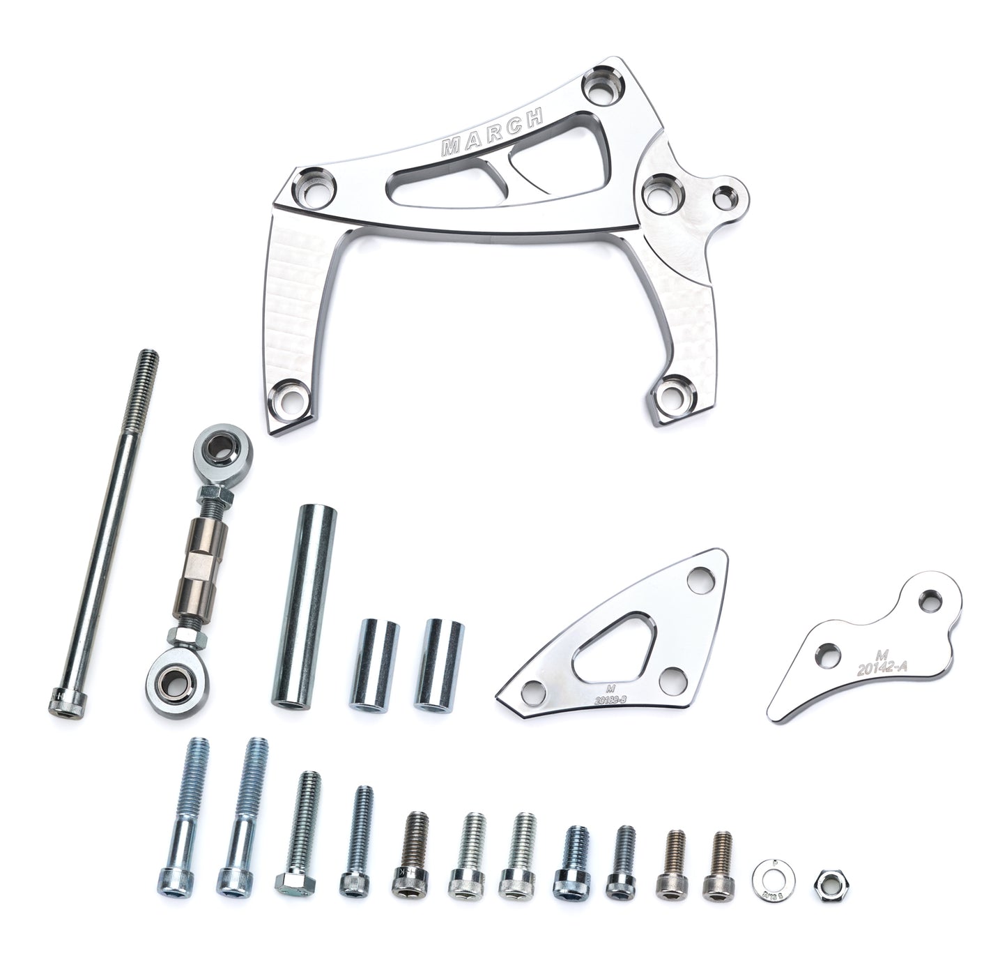 March Performance MPP20188 ALT-A/C Bracket SBC LWP Mid Mount clear powder c