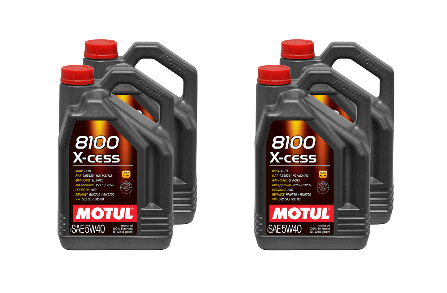 Motul Usa MTL109776-4 8100 X-Cess 5w40 Oil Case 4 x 5 Liter Bottle