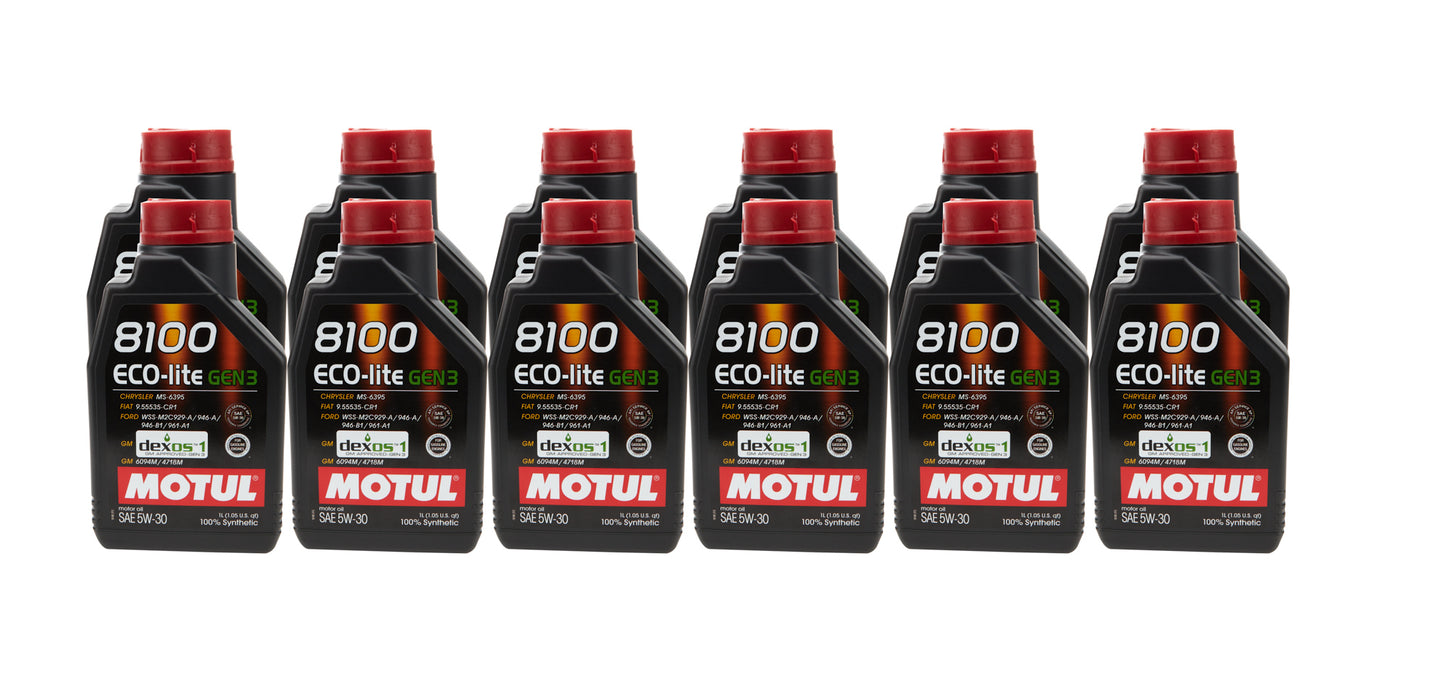 Motul Usa MTL111361-12 8100 Eco-Lite Gen3 5w30 Case 12X1L