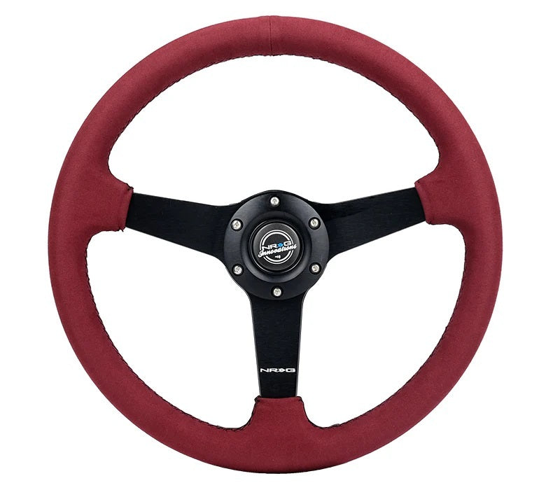 Nrg Innovation NRGRST-037MB-BUA Steering Wheel 350mm 1.5 in Dish Burgundy Alcanta