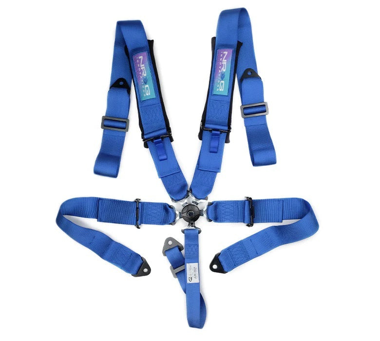 Nrg Innovation NRGSBH-B6PCBL Harness 5pt Camlock Blue w/Pads SFI 16.1