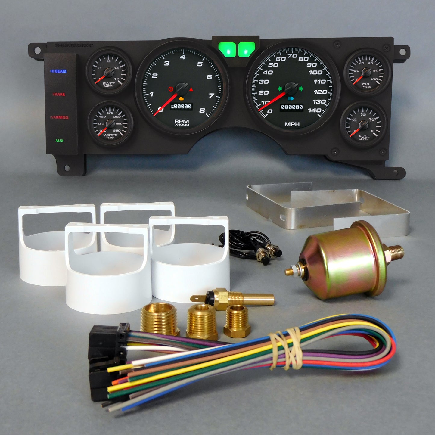New Vintage Usa NVG79211-01 Gauge Kit Mustang 78-86 Perf II Blk