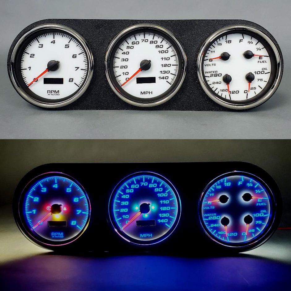 New Vintage Usa NVG81021-03 Gauge Kit Dodge Truck 81-93 Perf II Wht