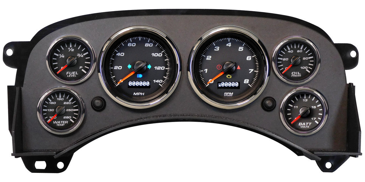 New Vintage Usa NVG99601-01 Gauge Kit GM Truck 99-06 Performance II Black