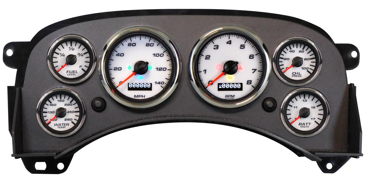 New Vintage Usa NVG99601-03 Gauge Kit GM Truck 99-06 Performance II White