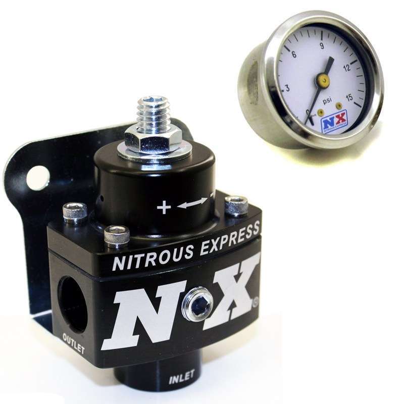 Nitrous Express NXS15952 Fuel Pressure Regulator Non-Bypass w/Gauge