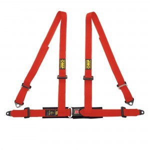 Omp Racing, Inc. OMPDA0-0505-A01-061 Road 4 Harness 4 Point Push Button Release Red