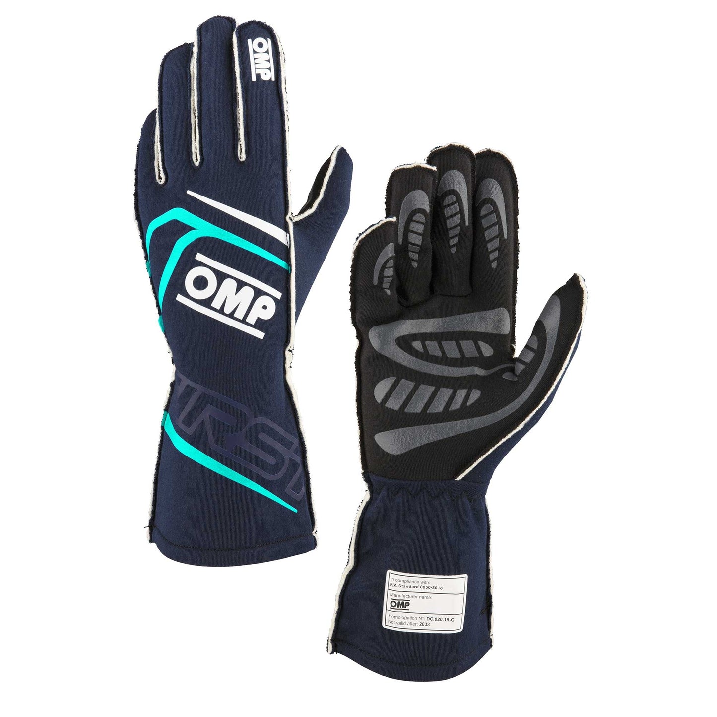Omp Racing, Inc. OMPIB0-0776-B01-248-M FIRST GLOVES FIA 8856-20 18 MY2025 NAVY BLUE / TI
