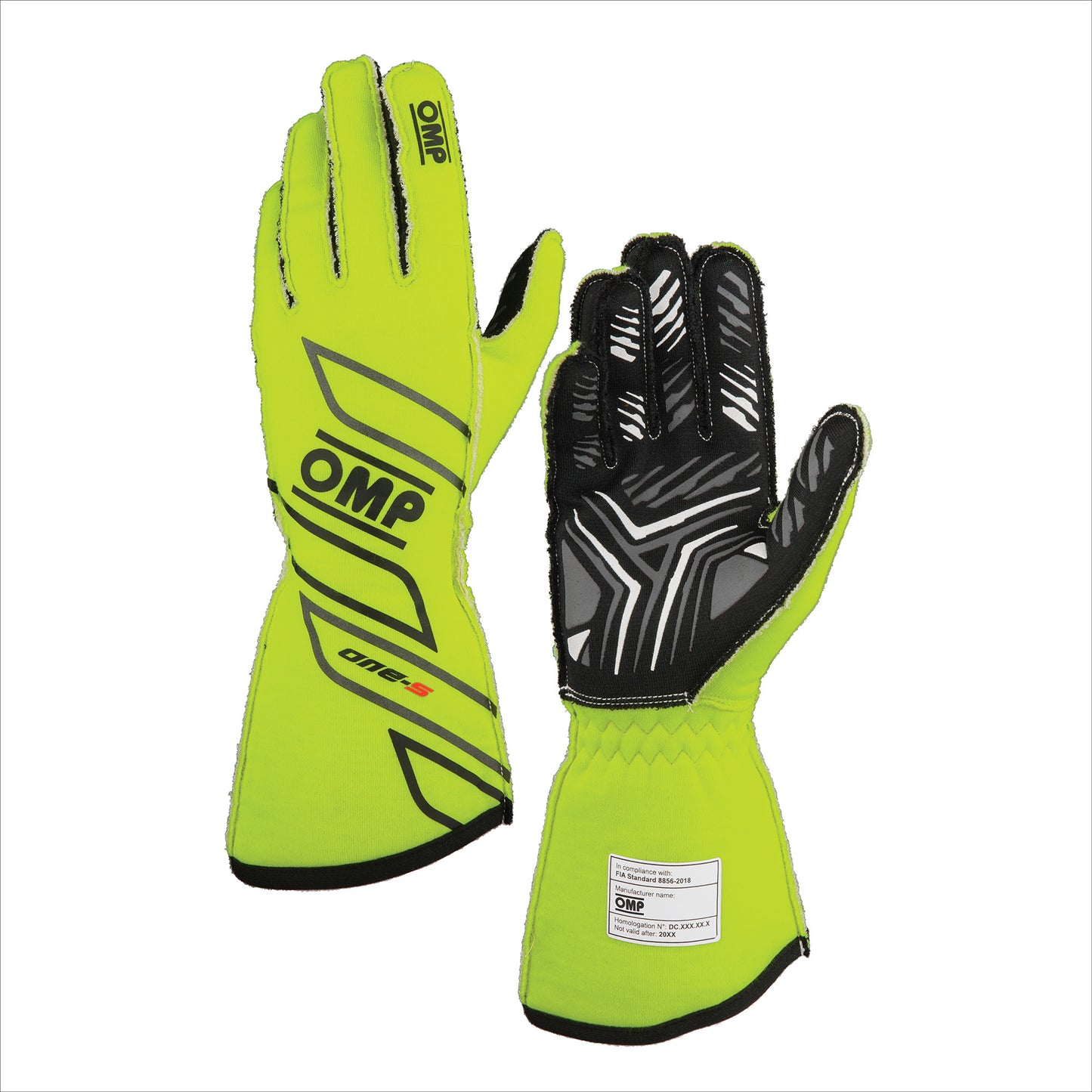 Omp Racing, Inc. OMPIB0-0778-A01-099-L ONE-S GLOVES my2025 FIA 8856-2018 FLUO YELLOW SZ