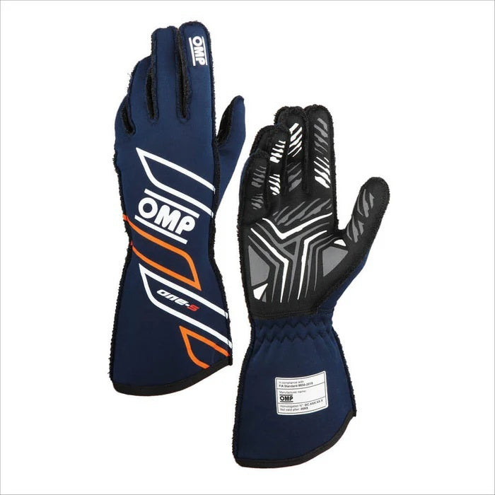 Omp Racing, Inc. OMPIB0-0778-A01-249-L ONE-S GLOVES my2025 FIA 8856-2018 NAVY BLUE / FL