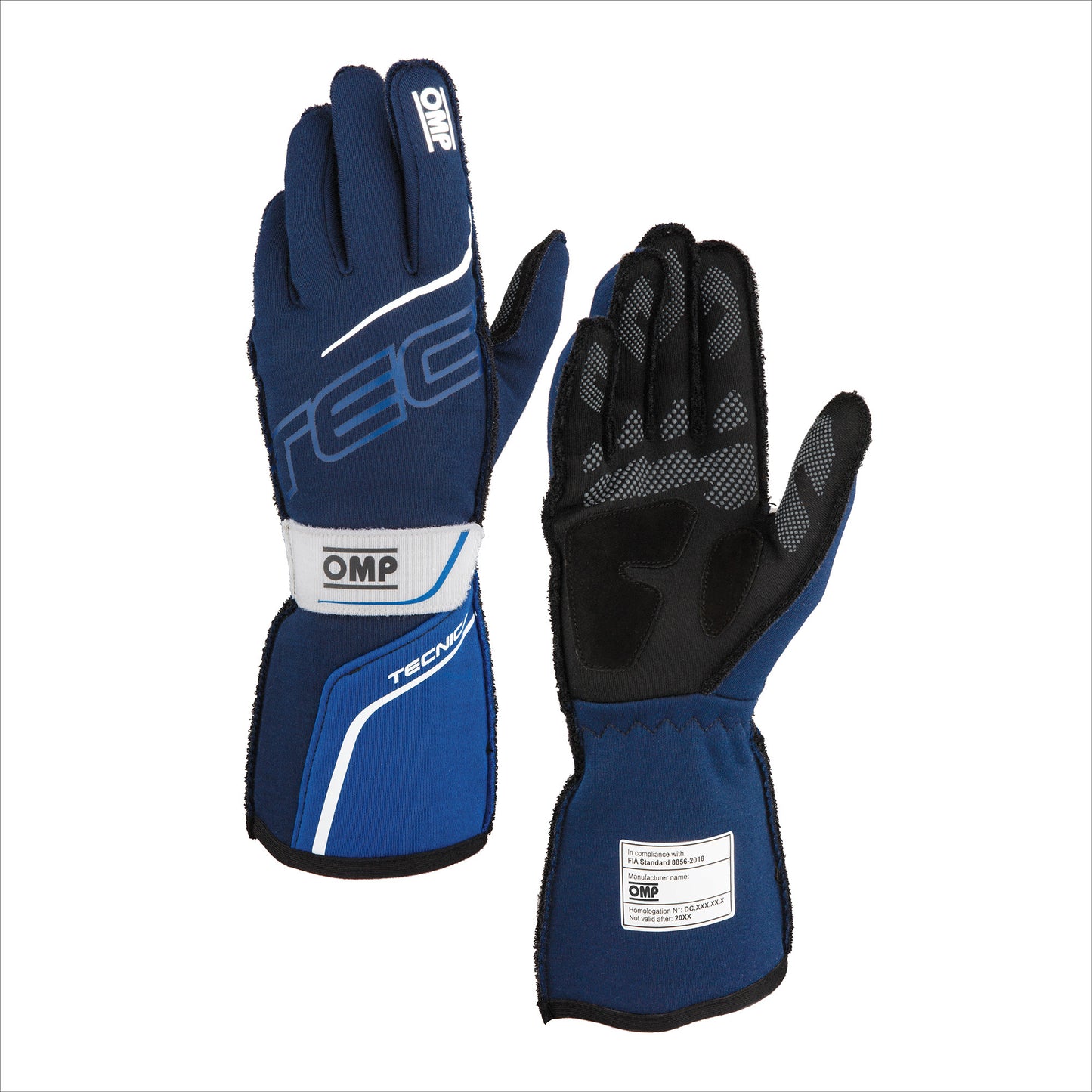 OMP Racing, Inc. OMPIB0-0779-A01-049-XL TECNICA GLOVES FIA 8856- 2018 NAVY BLUE / ROYAL B