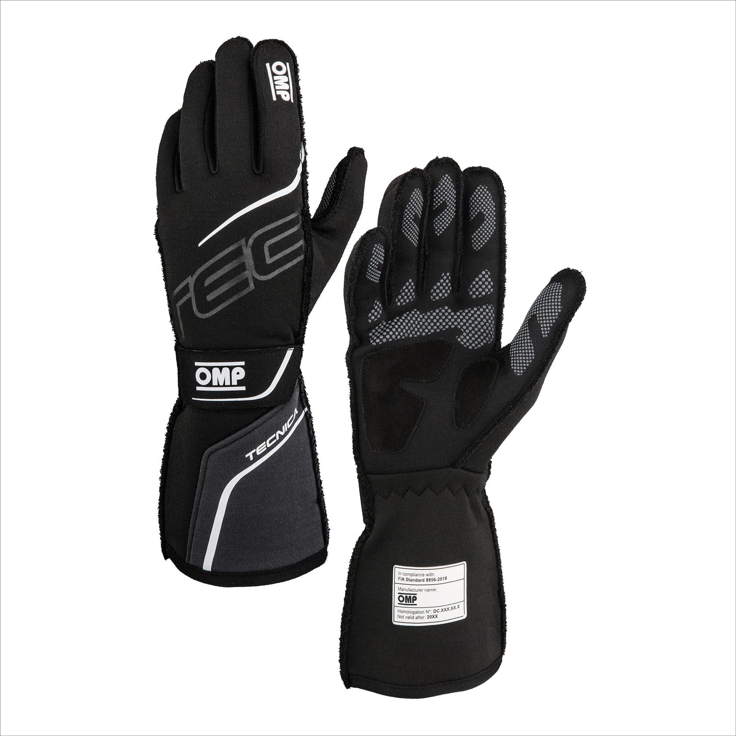 OMP Racing, Inc. OMPIB0-0779-A01-077-XL TECNICA GLOVES FIA 8856- 2018 BLACK / ANTHRACITE