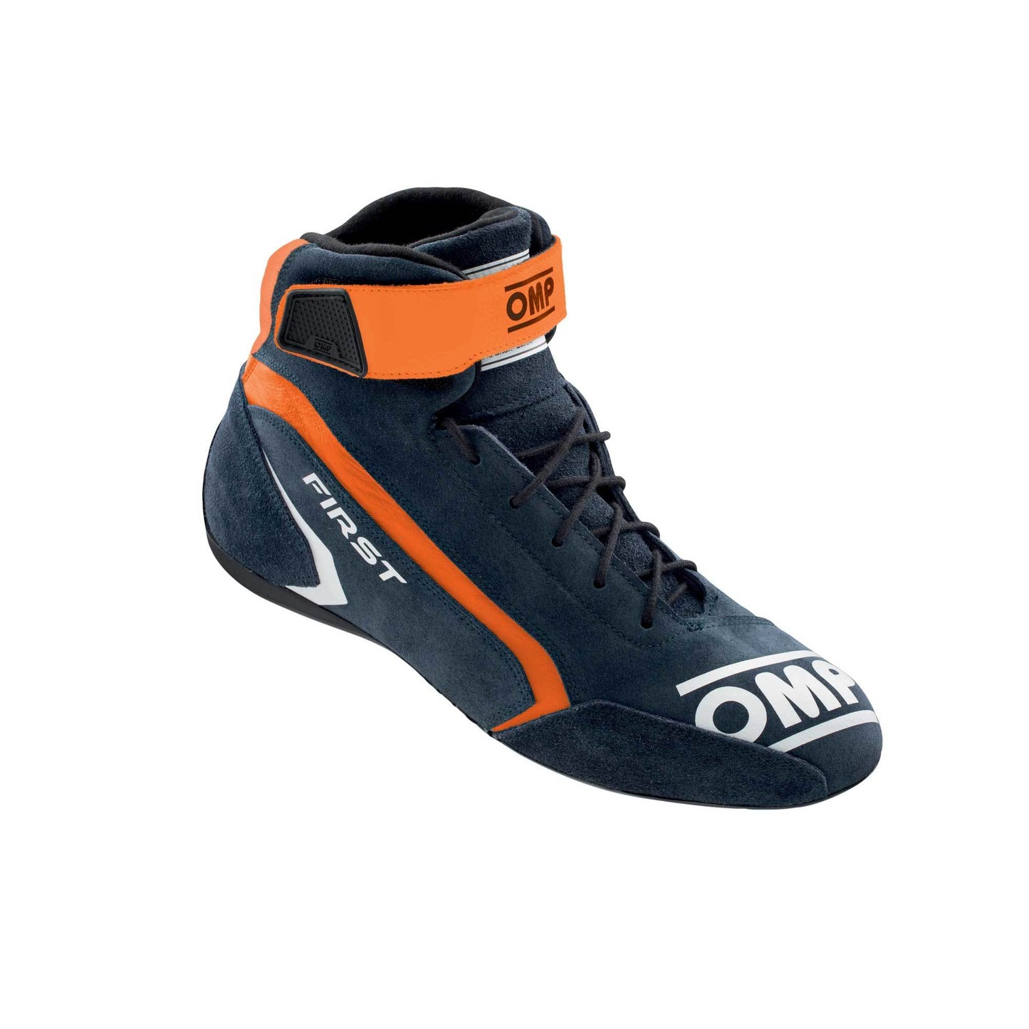 OMP Racing, Inc. OMPIC0-0824-A01-249-41 FIRST SHOES FIA 8856-201 8 NAVY BLUE / ORANGE SZ.
