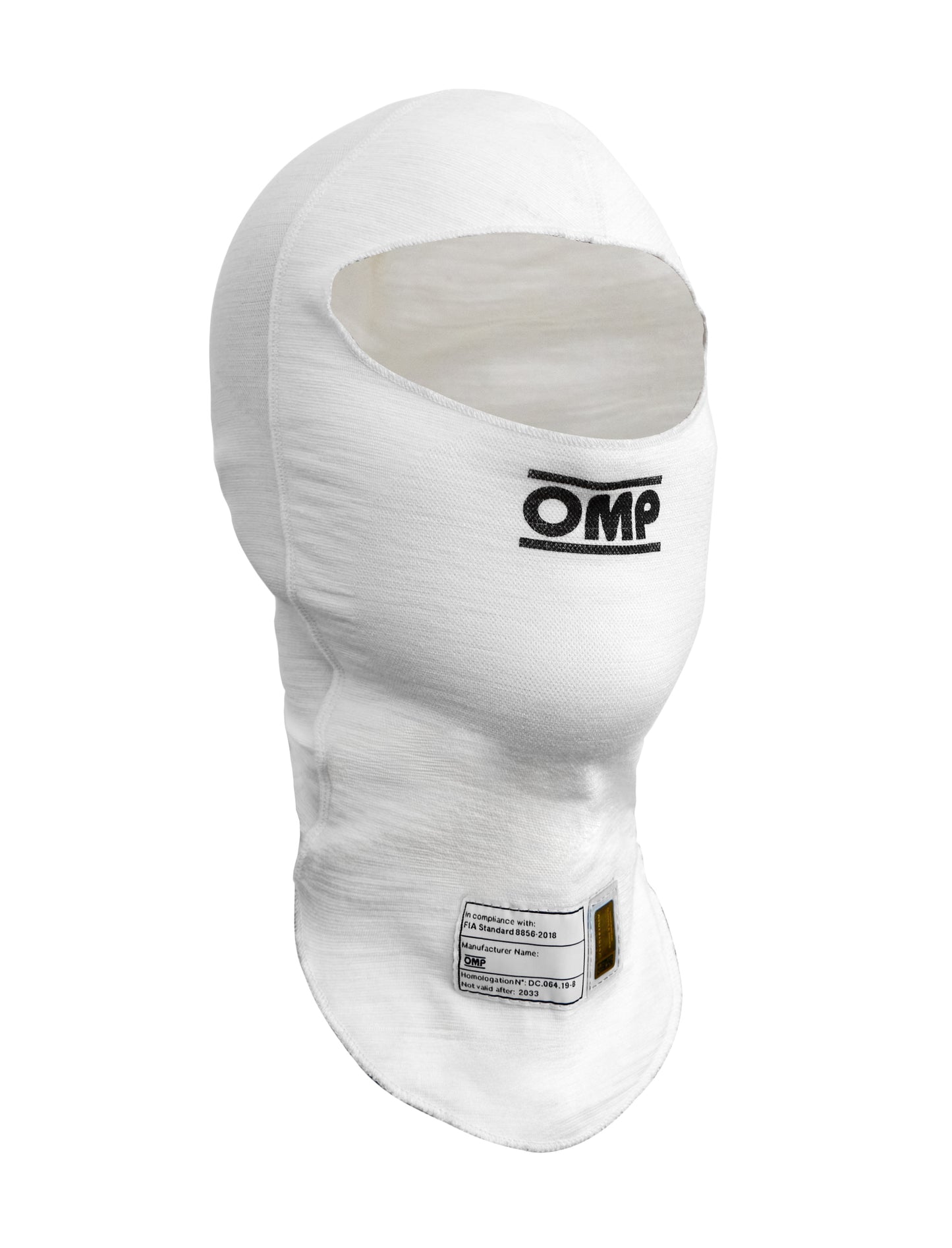 Omp Racing, Inc. OMPIE0-0794-A01-020-M Tecnica EVO Balaclava FIA 8856-2018 White Med