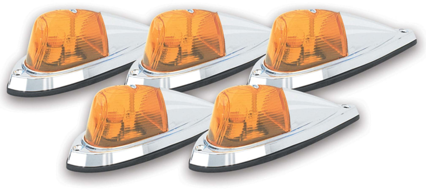 Pacer Performance PCP20-105 Hi-Five Cab Roof Lights Amber Deluxe Chrome
