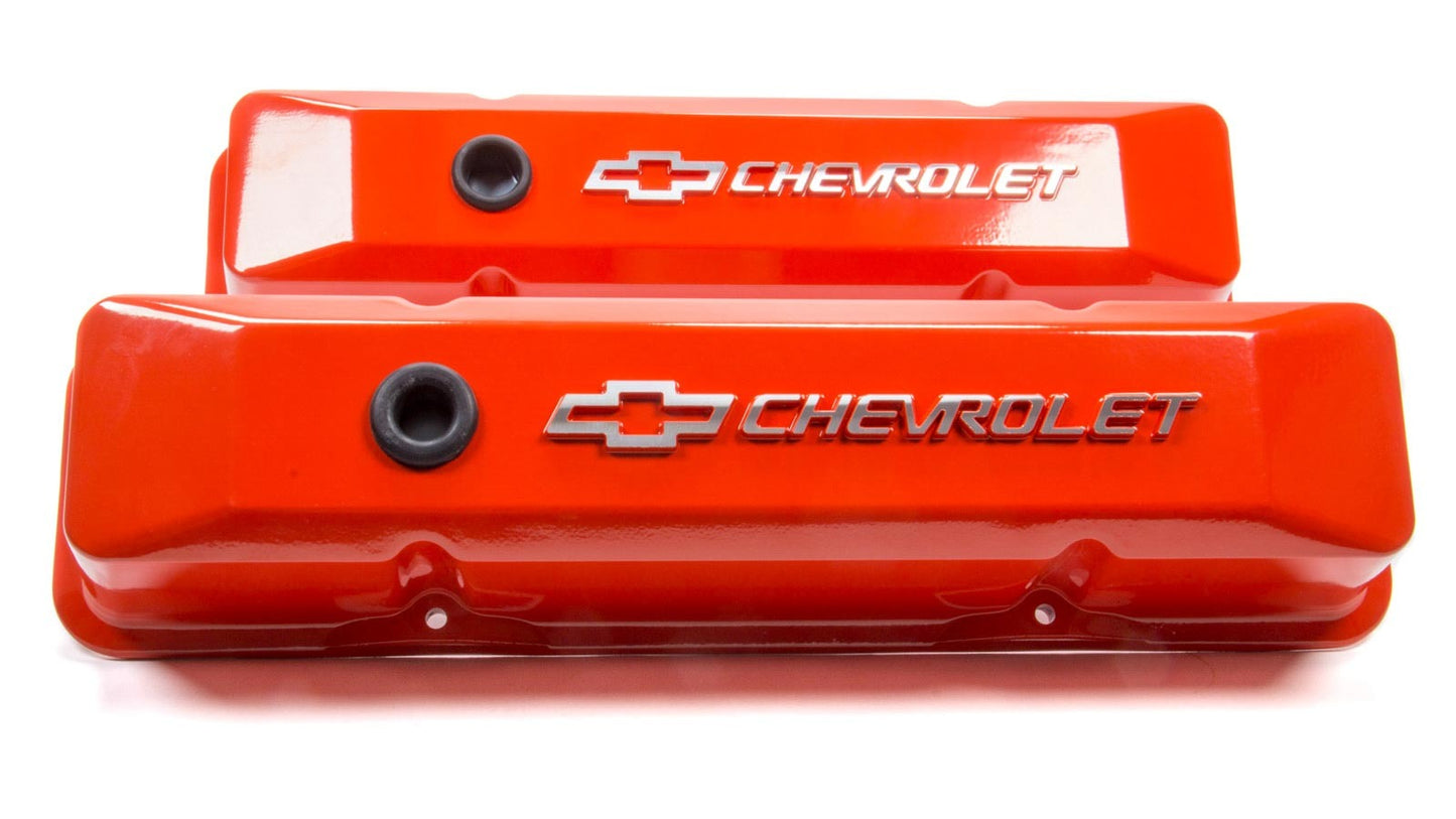 Proform PFM141-120 SBC Chevy Orange Diecast V/C's Raised Emblem