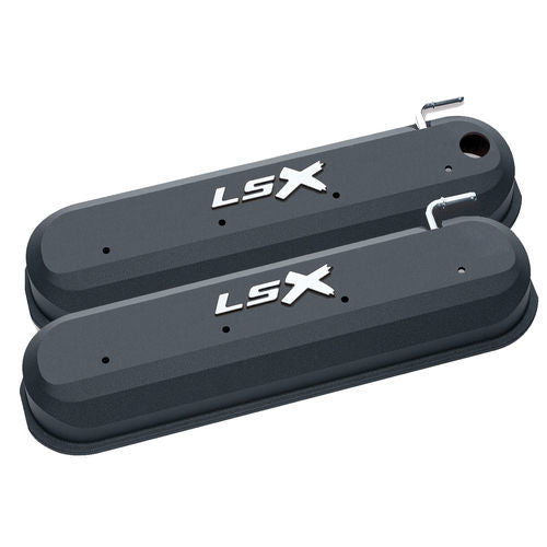 Proform PFM141-256 GM LS Valve Covers - Slant Edge Black