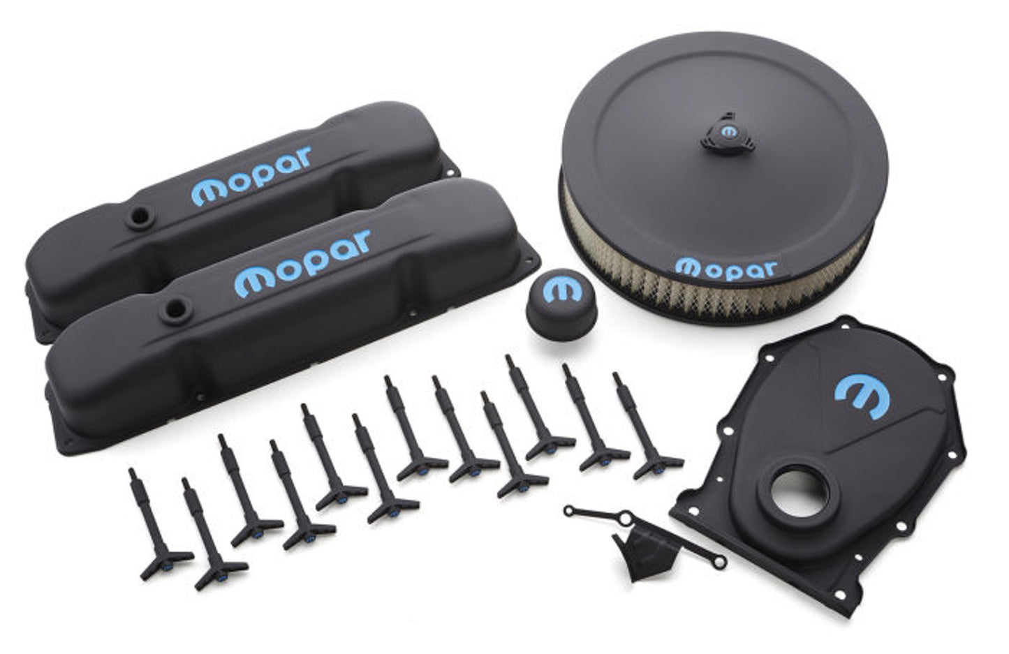 Proform PFM440-812 Engine Dress-Up Kit Blac k Crinkle w/Blue MOPAR