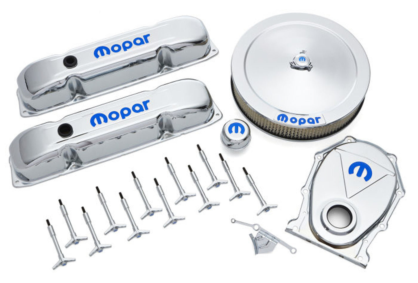 Proform PFM440-814 Engine Dress-Up Kit Chro me w/Blue MOPAR