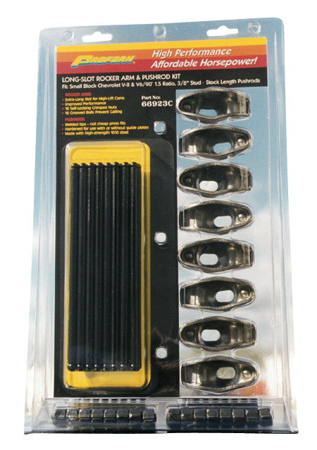 Proform PFM66923C SBC Rocker Arm/Pushrod Kit-1.5 Ratio-3/8in Stud