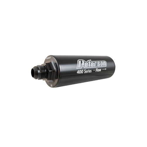 Peterson Fluid PTR09-1477 -12 Inline Fuel Filter 45 Mic w/ 10an Acc. Port