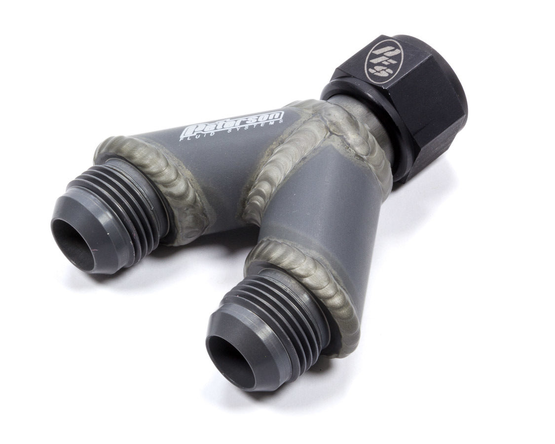 Peterson Fluid PTR10-1712 Y-Manifold -12an Female Swivel to 12an Male