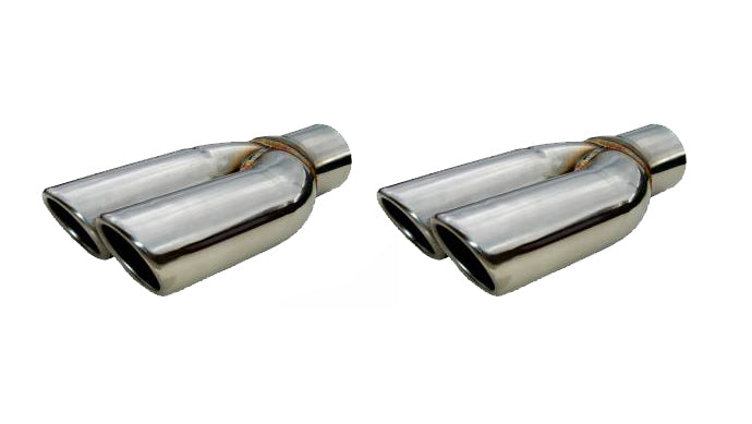 Pypes Performance Exhaust PYPEVT19S 2.5in Splitter Tip w/Rol led Edge Pair Polished
