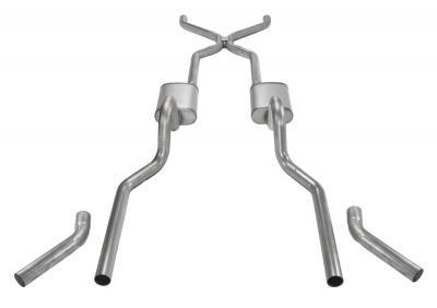 Pypes Performance Exhaust PYPSGC43 55-57 Chevy 3in Exhaust w/H-Pipe
