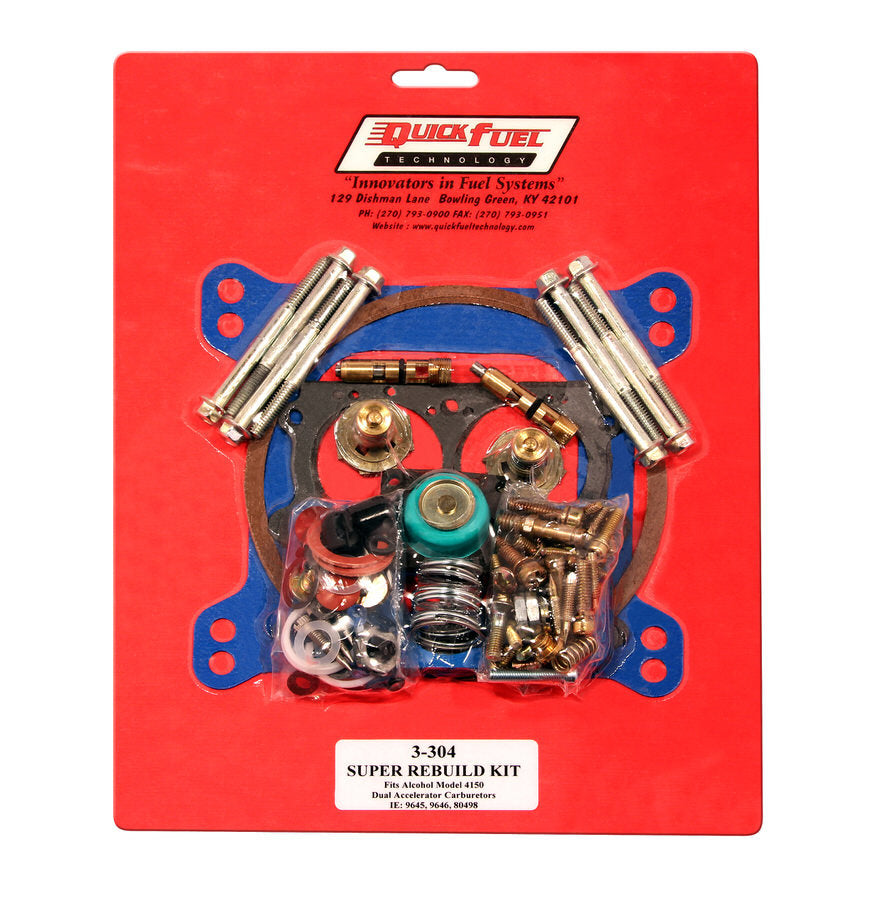 Quick Fuel Technology QFT3-304 Super Non-Stick Rebuild Kit Alcohol 4150/4150 HP