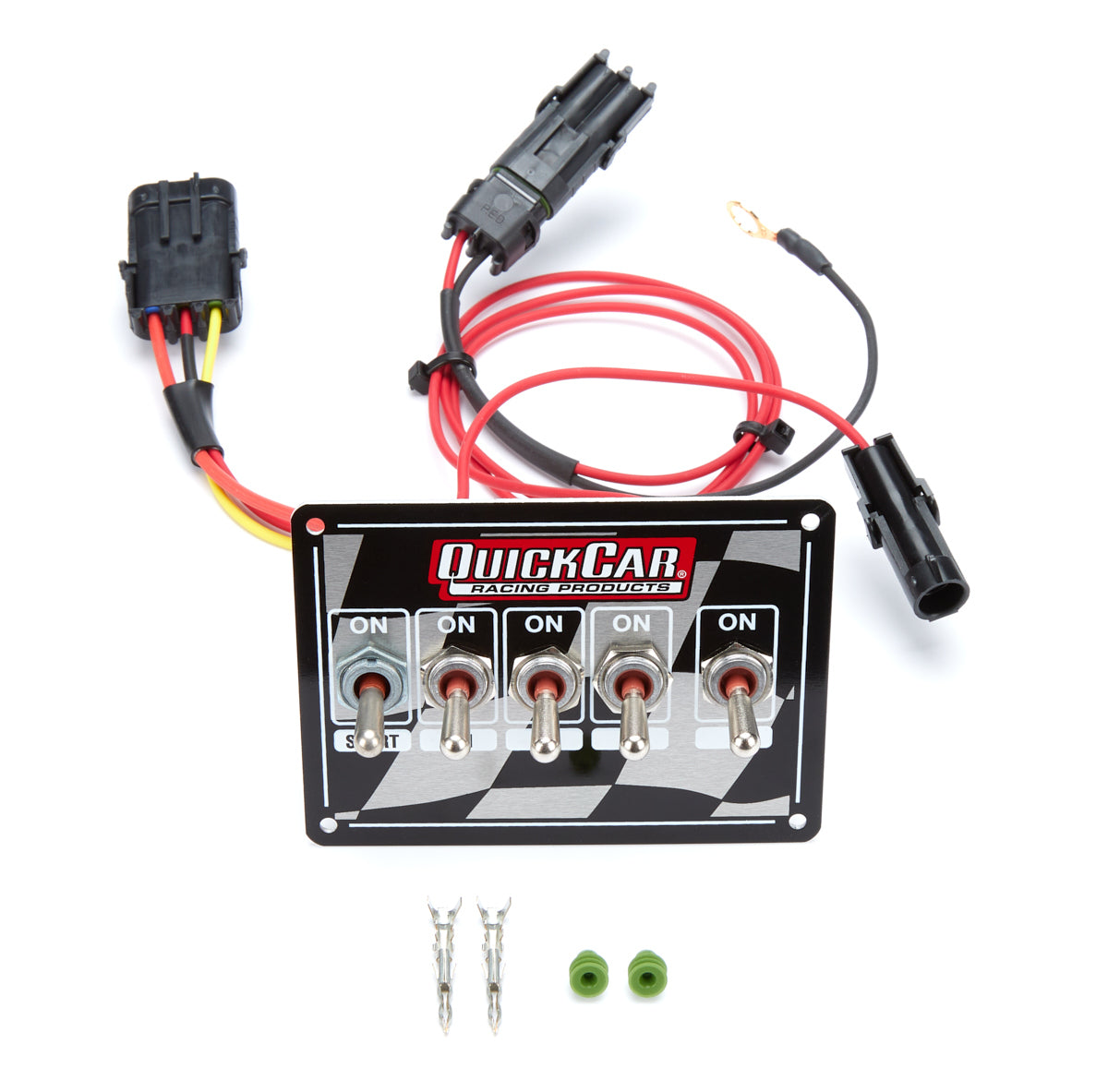 Quickcar Racing Products QRP50-1731 Ignition Panel - Single Ing. w/Acc Switches Chck