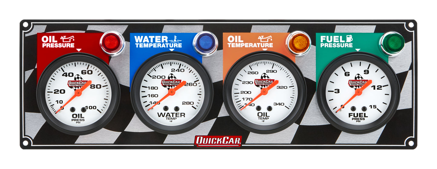 Quickcar Racing Products QRP61-6021 4 Gauge Panel OP/WT/OT/ FP