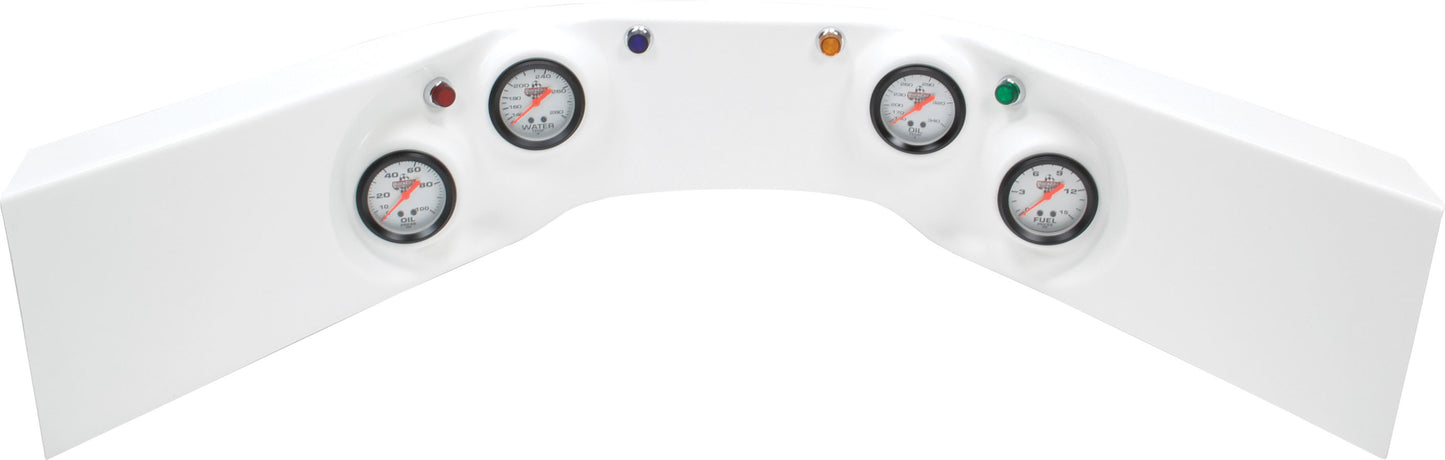 Quickcar Racing Products QRP61-6024 4-Gauge Molded Dash OP/WT/OT/FP White