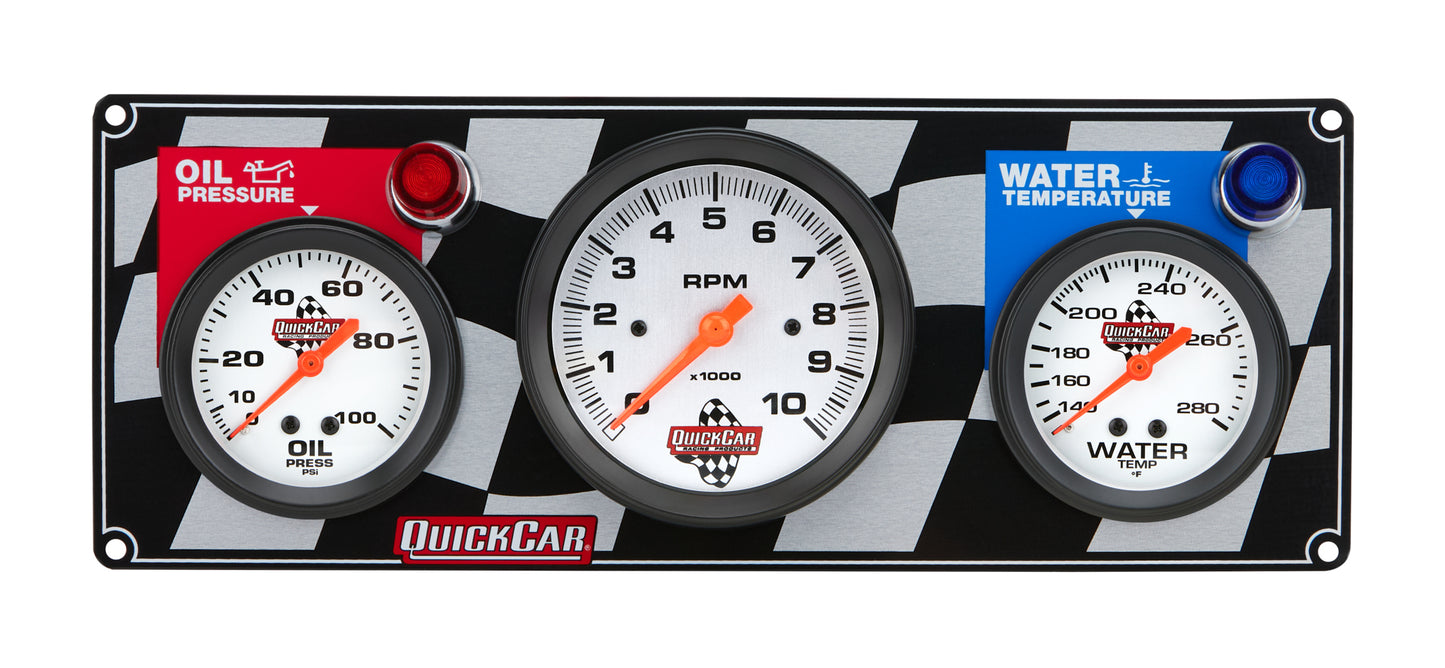 Quickcar Racing Products QRP61-60313 Gauge Panel OP/WT W/Tach
