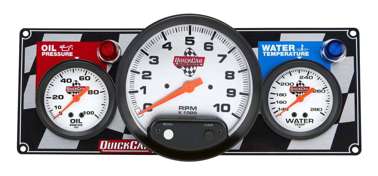 Quickcar Racing Products QRP61-6031 2-1 Gauge Panel Tach OP/WT
