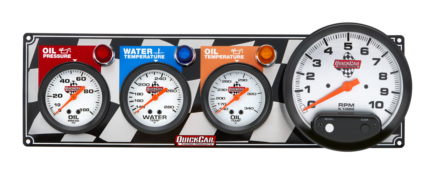 Quickcar Racing Products QRP61-6041 3-1 Gauge Panel OP-WT-OT-Tach
