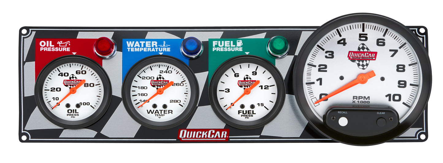 Quickcar Racing Products QRP61-6042 3-1 Gauge Panel OP-WT-FP-Tach