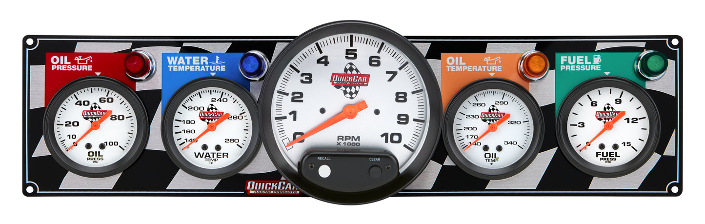 Quickcar Racing Products QRP61-6051 4 Gauge Panel W/ 5in Tach