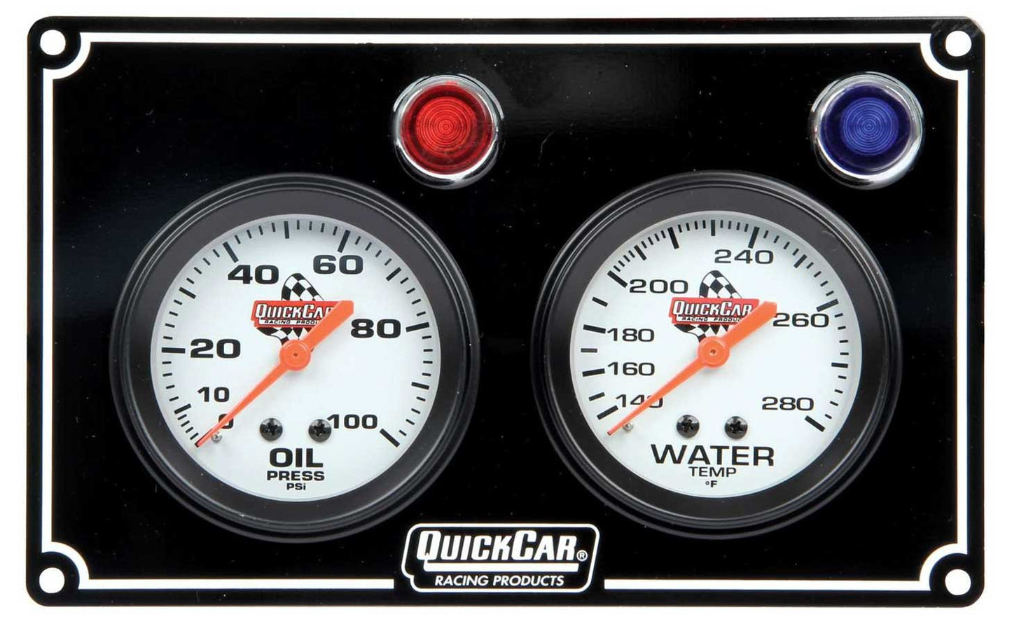Quickcar Racing Products QRP61-6701 2 Gauge Panel OP/WT Black