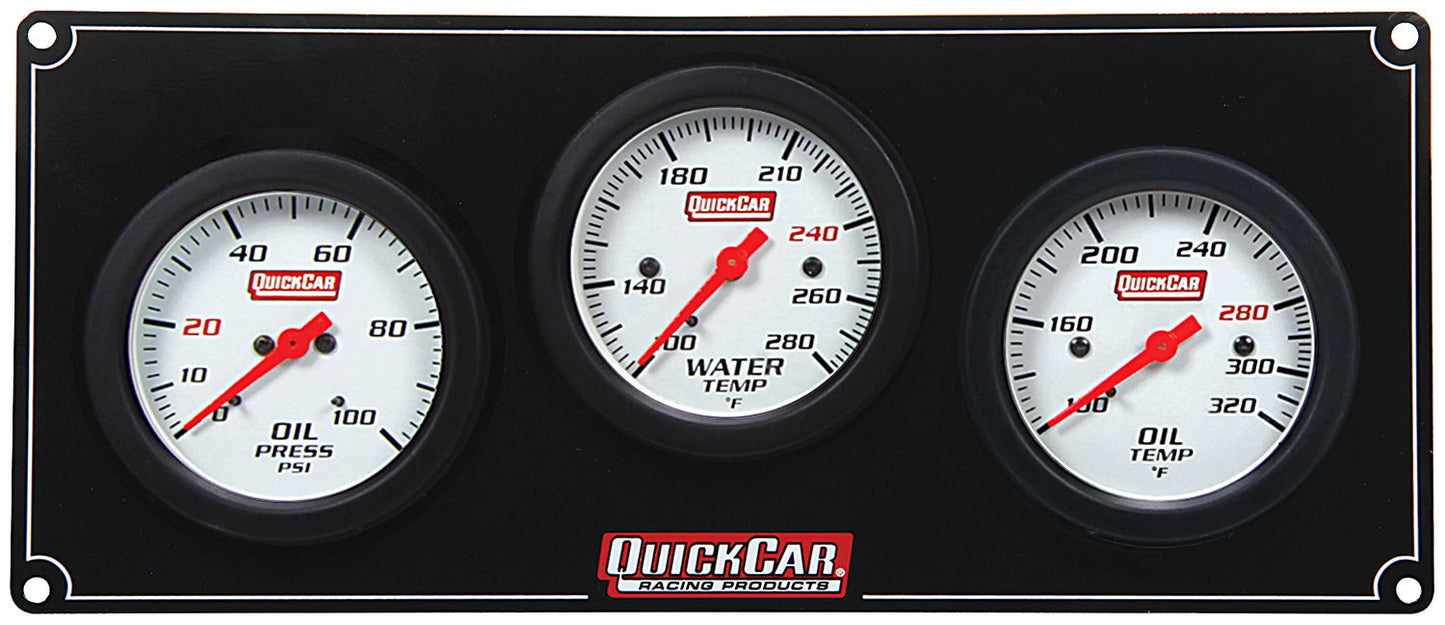 Quickcar Racing Products QRP61-7011 3 Gauge Extreme Panel OP/WT/OT
